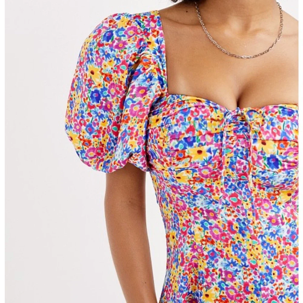 For Love & Lemons Women’s Sasha Mini Dress Blue Ditzy Floral - Size Small 🍋 - Picture 2 of 8